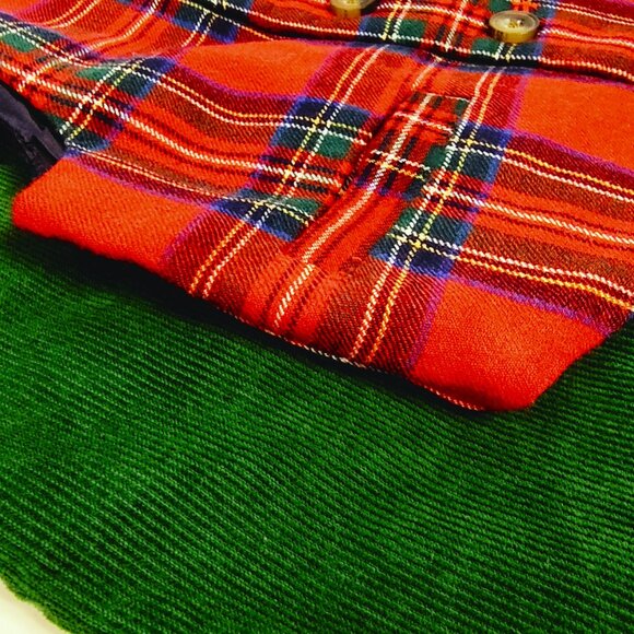 Janie and Jack SET Green Corduroy Pants and Holiday Plaid Vest 6-12 Months - Picture 15 of 16